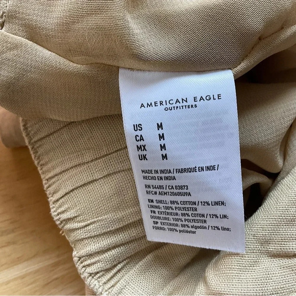 American Eagle Linen Blend Button Front Belted Skirt Size Medium‎ - Picture 5 of 7